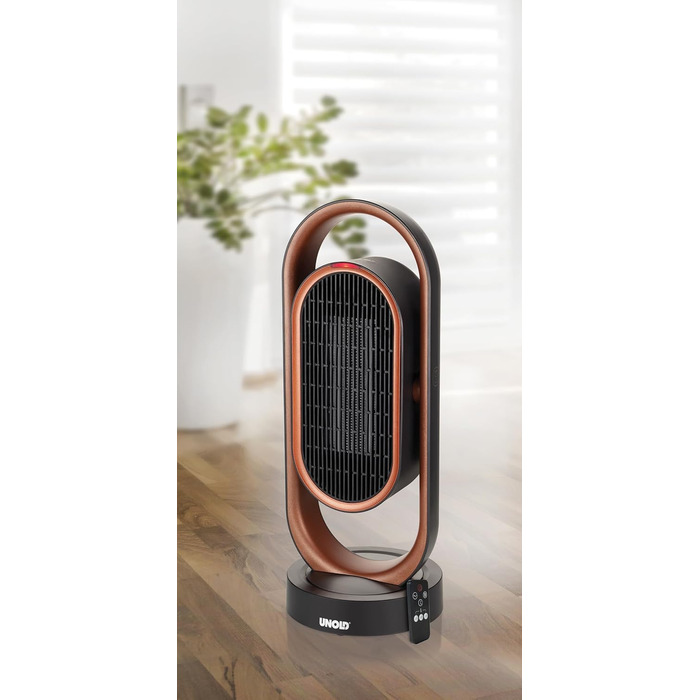 Обігрівач Unold 86535 3D - мідний/чорний, 1800 Вт, захист від перегріву, клас захисту II, вентиляція, тепле повітря, гаряче повітря, 3D циркуляція повітря - коливання 80