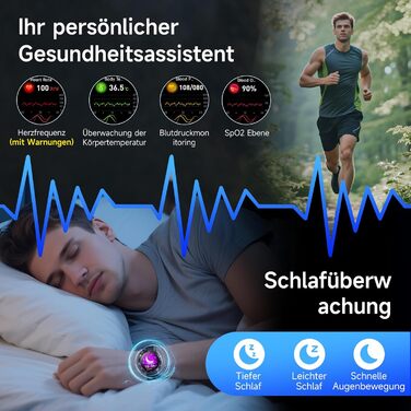 Новий смарт-годинник для чоловіків з ЕКГHRV/ІМТ/сечовою кислотою/Bitterbox, 1.43-дюймовий AMOLED годинник для здоров&39я з 24-годинним моніторингом артеріального тиску, серцевого ритму, температури тіла, SpO2, монітором сну, фітнес-годинник для Android iO