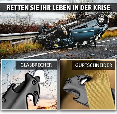 Кишеньковий ніж NedFoss FA48, 10-сантиметровий рятувальний ніж з різаком для ременя, склобій та відкривачка для пляшок, складаний