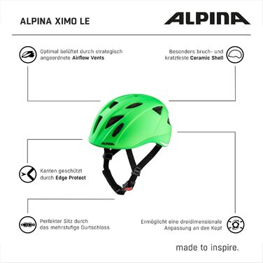 Легкий, безпечний та ударостійкий велосипедний шолом з додатковим світлодіодним підсвічуванням для дітей зелений матовий 47-51 см