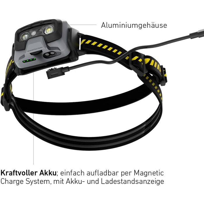 Робочий світлодіодний акумуляторний налобний ліхтарик Ledlenser HF6R Світлодіодний налобний ліхтарик 800 люмен Водонепроникний налобний ліхтарик для пригод з червоним світлом Налобний ліхтарик для вулиці Водонепроникний налобний ліхтарик IP68 чорний/жовти