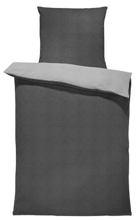 Постільна білизна one-home Jersey, затишні м&39які бавовняні підковдри на блискавці, розмір 135x200 см, колір меланжовий сірий 135x200 см меланжовий сірий