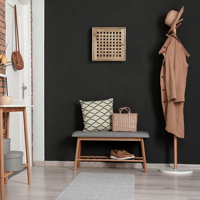 Настінна шафа Relaxdays, горіх, 2 відділення, магнітна застібка, підвісна шафа для ванної кімнати, кухні, ВШХ 42 x 42 x 18 см, натуральний колір, горіхове дерево