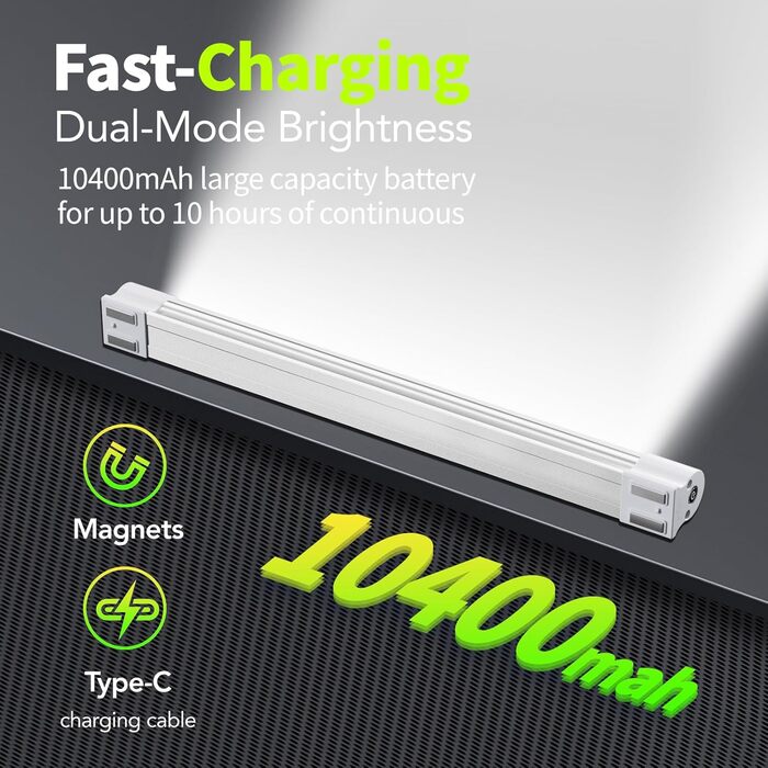 Світлодіодний ліхтар для кемпінгу LETOUR, магнітний ліхтар для кемпінгу, 5 рівнів регулювання яскравості, ліхтар з USB-акумулятором, акумуляторний вуличний ліхтар із зовнішнім акумулятором ємністю 10400 мАг, 80 годин роботи, 120 Вт