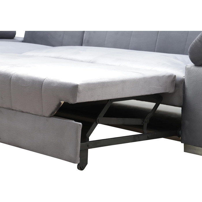 Кутовий диван OTTO, кутовий диван з функцією сну, пружинний каркас, регульовані підголівники, легкий механізм складання, функція ліжка, додаткове місце для зберігання, плюшевий зелений, лівий шезлонг зелений