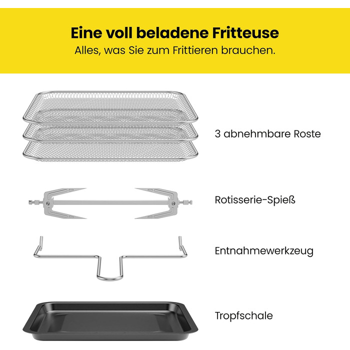 Багатофункціональна цифрова фритюрниця Chefman гриль, дегідратор, конвекція, 17 попередньо встановлених сенсорних екранів, сімейний розмір XL 10 л, автоматичне вимкнення, велике вікно огляду, чорний Великобританія