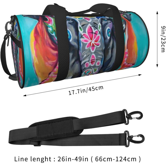 Дорожня сумка-циліндр з художнім принтом слона, спортивна сумка для чоловіків та жінок, сумка-мішок, спортивна дорожня сумка