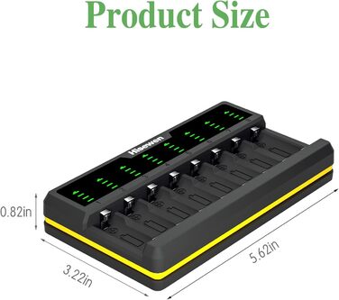 Зарядний пристрій Hisewen для літієвих батарей CR123A, 8 відсіків для зарядного пристрою CR123a, сумісний з камерами Arlo VMC3030 VMK3200 VMS3330 3430 3530 та ліхтариком (батарея не входить до комплекту)