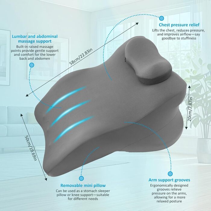 Подушка 4 в 1 для підняття ніг, піна з ефектом пам&39яті, ергономічна комфортна подушка, покращує кровообіг, подушка для ніг, стоп, спини, дивана, ліжка (сіра)