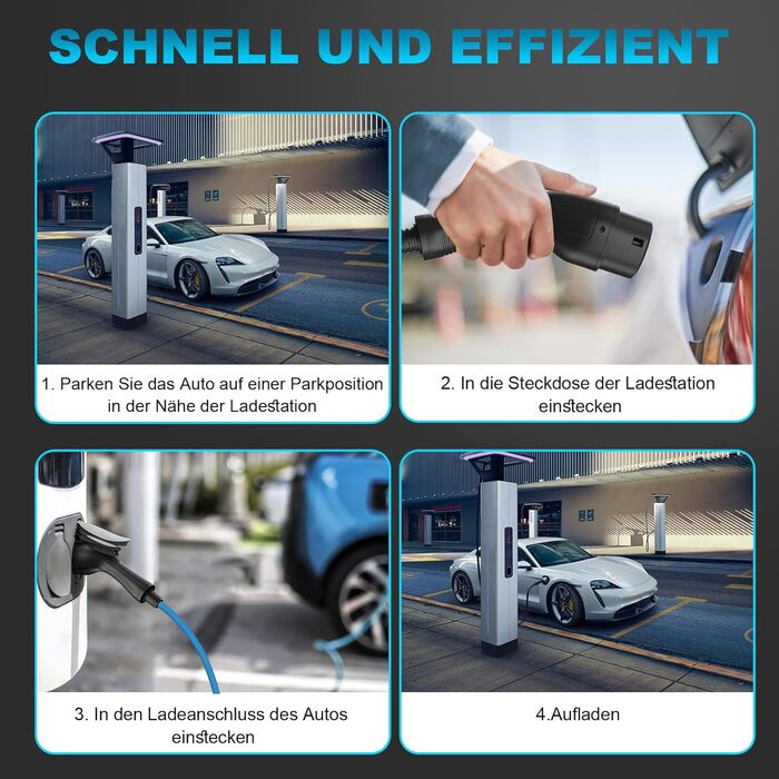 Тип 2 зарядний кабель для електромобілів 22кВт 7м з сумкою Зарядний кабель електромобіль тип 2 3-фазний для електромобіля IP55 Вод