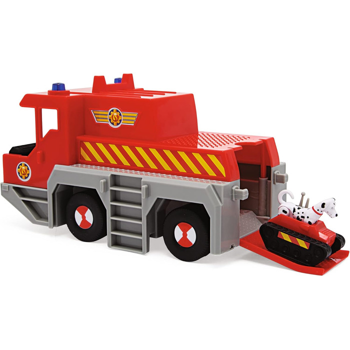 Іграшковий кран Пожежник Сем Simba 109252517 (50 см) багатофункціональна рятувальна машина 2-в-1 (авто та кран) для дітей від 3 років, з лебідкою, фігуркою, світловими та звуковими ефектами (батарейки в комплекті)
