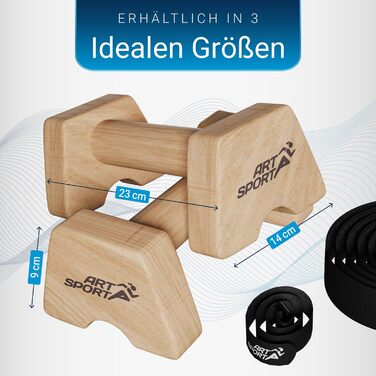 Дерев&39яні ручки для віджимань ArtSport - калістеніка, паралети, турніки для віджимань, для приміщень та вулиці, ергономічні ручки для стійки на руках, натуральні, середні