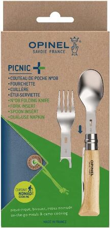 Набір для пікніка Opinel PLUS PICNIC WITH N08 БУК /1, Коричневий, Чорний