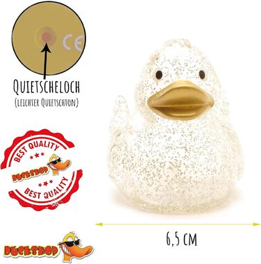 Гумова качечка Камілла - блискітки із золотим дзьобом