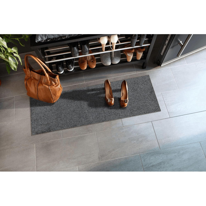 Килимок Salonloewe 030x100 см антрацитовий, для внутрішнього/зовнішнього використання, брудозбірний килимок, килимок, що не пропускає повітря