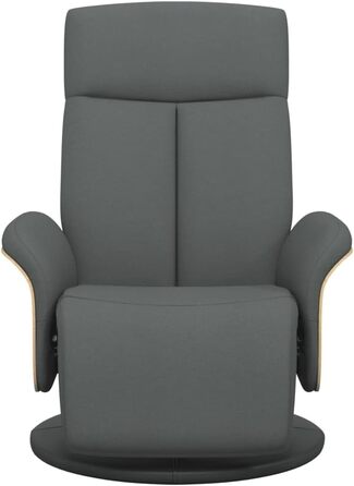 Крісло-реклайнер vidaXL, обертове крісло зі спинкою та підставкою для ніг, крісло для телевізора з функцією відкидання, шезлонг, м&39яке крісло, темно-сіра тканина