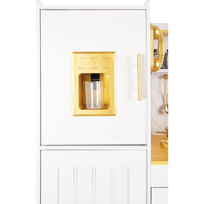 Сучасна дерев&39яна дитяча кухня Leomark з аксесуарами золото Стильна ігрова кухня з духовкою, мийкою та аксесуарами Дерев&39яна і