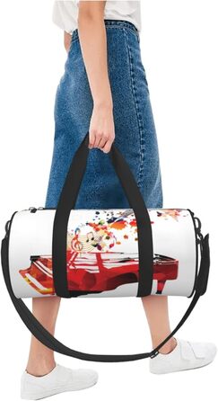 Спортивна сумка-мішок для подорожей, барвистий принт Фортепіано, сумка для ночівлі, чорна, універсальний розмір, дорожня сумка