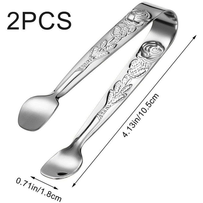 Щипці для льоду з нержавіючої сталі 2 шт. и, рельєфні щипці для цукерок, кондитерські щипці, сервірувальні щипці для їжі, солодощі