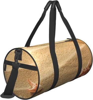 Спортивна сумка, дорожня сумка, пляжна сумка, з малюнком мушлі та піску, сумка на нічліг, чорна, універсальний розмір, сумка для подорожей