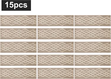 М&39які дерев&39яні сходинки, сходові доріжки для дітей та собак, 100 поліестер, основа з TPE, бежевий колір, ромбоподібний візерунок, 15 шт. , 71,1 x 22,9 см