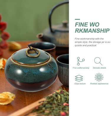 Багатофункціональний керамічний контейнер для зберігання чаю TOYANDONA синього кольору, герметичний для розсипного чаю, кави, сухофруктів, декоративний та практичний для дому та кухні