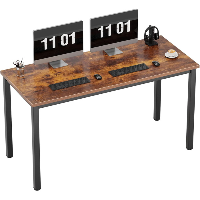Комп&39ютерний стіл 100 x 60 x 75 см Офісний стіл Робоча станція для домашнього офісу, Обідній стіл Конференц-стіл 100 x 60 см Ретро та Чорний