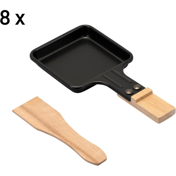 Персон, раклетний гриль 1500 Вт з дерев'яним каркасом, раклет з антипригарною пластиною для гриля, настільний гриль електричний, 8