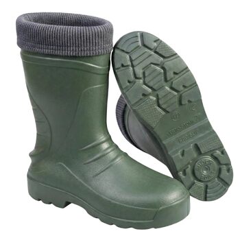 Чоловічі гумові чоботи VERTO з EVA, флісові внутрішні шкарпетки (до -30C), високий халяв, нековзна підошва SRC з безпечним протектором, розмір 43 EU, зелені