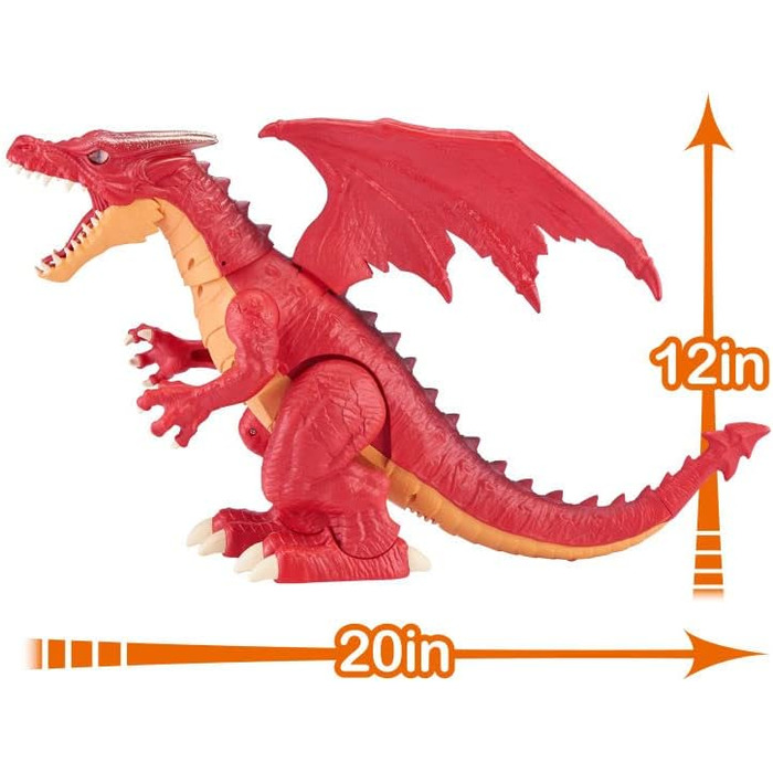 Вогнедишний ревучий робот-дракон, електронна іграшка-дракон, (червоний дракон) односпальне ліжко