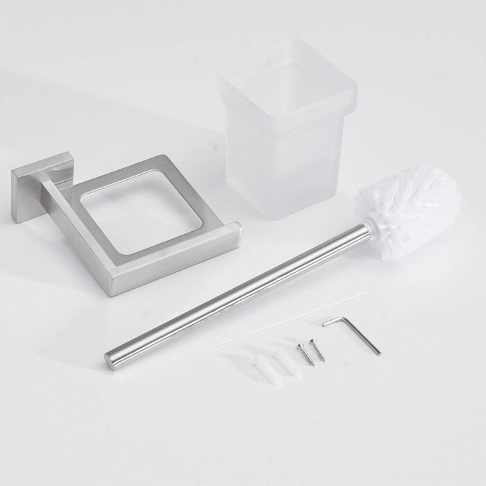 Туалетна щітка, щітка для унітазу та тримач з матовою нержавіючої сталі для настінного кріплення, матове покриття