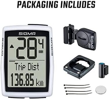 Велокомп'ютер SIGMA BC 12.0 WL, Бездротовий, Водонепроникний, Пластик, Чорний