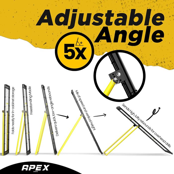 Регульована волейбольна сітка Apex Sports для відскоку, 2,1 x 1,2 м тренажер для тренування відскоків з регулюванням кута