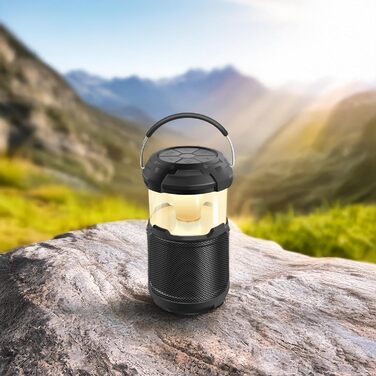 Вулична Bluetooth-колонка з підсвічуванням та зовнішнім акумулятором - 20 Вт, SD-карта, AUX-IN - акумулятор 10000 мАг - світлодіодний кемпінговий ліхтар з Bluetooth-колонкою - світлодіод з регульованою яскравістю, 2300 люкс - всепогодний, 300 -