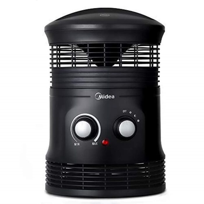 Портативний керамічний вентилятор-обігрівач Midea NF18-17PA потужністю 1800 Вт з автоматичним обертанням на 360, 2 режими нагріву, енергозберігаючий тихий обігрівач для вітальні, офісу, житлової зони