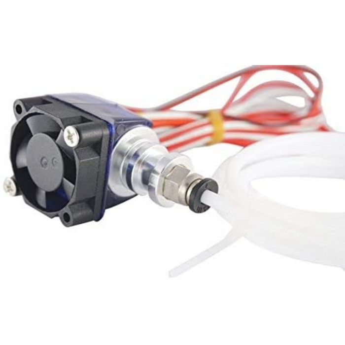 Комплект гарячого кінця V6 Повністю металевий тефлонова J-головка Bowden, сопло 0,4 мм, тефлонова трубка, вентилятор, силіконовий кожух, термопаста, зєднувач PC4-M6 Push-Fit 1,75 мм для 3D-принтерів Anycubic, Creality, Anet та інших. Комплект гарячого кін