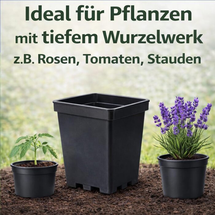 Горщик для рослин 11 L чорний 25x25x26 см Горщик для квітів Кашпо Горщики для рослин, 20 шт.