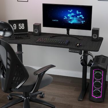 Електричний стіл з регулюванням висоти 160x60 см, стіл для роботи сидячи та стоячи з функцією пам&39яті та портом зарядки Type-C, стіл для роботи стоячи, регульований комп&39ютерний стіл з органайзером для кабелів, чорний 16060 см