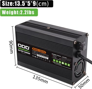 Зарядний пристрій QDD 58.8V 5A Li-ION з кількома захистами, підходить для літій-іонних акумуляторів 14S 52V, інтелектуальний зарядний пристрій