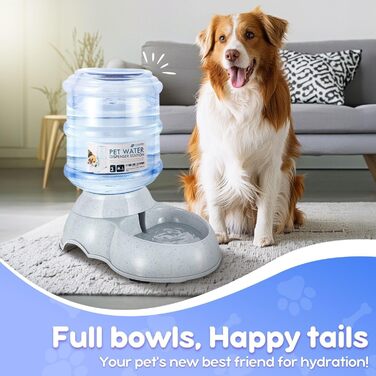 Диспенсер для води Flexzion Gravity Pet Water Dispenser (3 галони) з автоматичним поїлкою для собак та котів малих та великих порід, годування та поливання, пляшечка