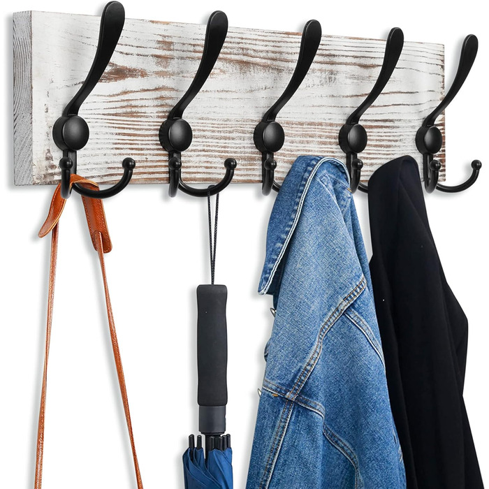 И гачок рейкові гачки для верхнього одягу з дерева, гачки для верхнього одягу настінні гачки, настінна вішалка з дерева 15 гачків