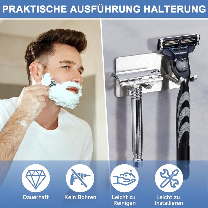 Тримач для зубної щітки YYBO Настінний тримач для зубної щітки Тримач для електричної зубної щітки Тримач головки щітки з нержавіючої сталі, Тримач для електричної зубної щітки без свердління, Багатофункціональний гачок для ванної кімнати