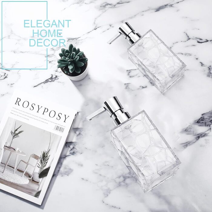 Дозатор мила, набір з 2 320 мл акриловий миючий засіб дозатор насос дозатор насос пляшка лосьйон шампунь для душу пляшки для напов