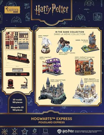 Пазл EXPLORA Гоґвортс-Експрес офіційна ліцензія Harry Potter, 172 деталі, без клею та ножиць, розвиваючий конструктор, подарункова модель (8), 3D-