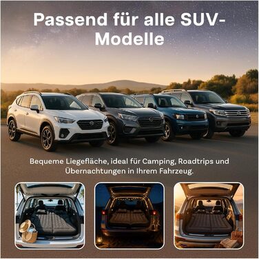 Надувний матрац MMOBIEL для позашляховиків, автомобільний матрац, надувне ліжко для кемпінгу та подорожей - електричний повітряний насос, 2 подушки, ремкомплект та сумка для перенесення кемпінговий матрац для позашляховиків та використання на свіжому пові