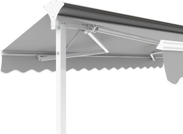 Окремостояча маркіз METRO Professional з ручкою, алюміній/поліестер, 3,5 x 3 м, сріблястий