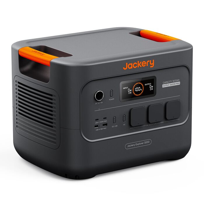 Портативна електростанція Jackery E3000 v2, акумулятор LiFePO4 ємністю 3072 Втгод/3600 Вт (макс. 7200 Вт), швидка зарядка 1,8 години, 2 порти USB-C PD 100 Вт, легкий та компактний сонячний генератор для кемпінгу, автофургонів та аварійного живлення