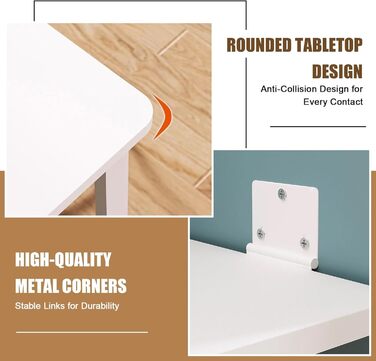 Розкладний стіл Білий настінний стіл Складний компактний настінний розкладний стіл Обідній стіл 9060 см Кухонний стіл Складаний стіл, легке встановлення