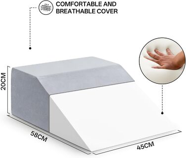 Подушка для читання та клиноподібна подушка для підняття ніг, подушка з піни з ефектом пам&39яті для шиї, спини, підтримки ніг, знімна багатофункціональна подушка для ліжка, дивана
