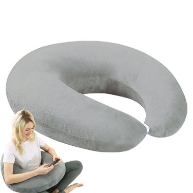 Ергономічна подушка Crealis, в&39язана гачком подушка, опорна подушка, подушка для рук, в&39язана подушка для підтримки, ігрова подушка - ваш союзник комфорту для творчих моментів, читання та ігор, для ліжка та дивана, сірий